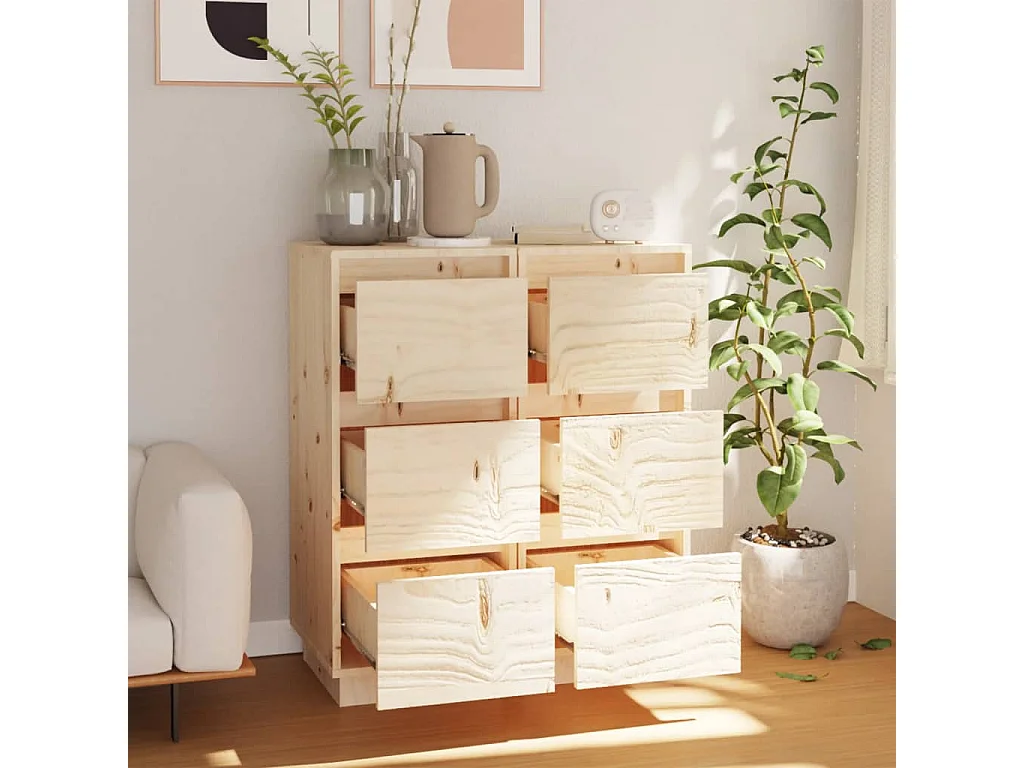 Buffets 2 pièces 32x34x75 cm Bois massif de pin