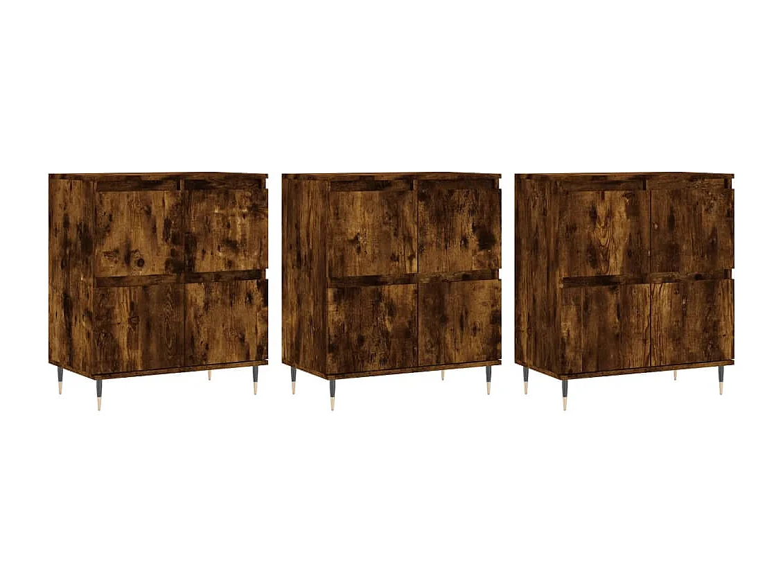 Buffets 3 pièces Chêne fumé Bois d'ingénierie