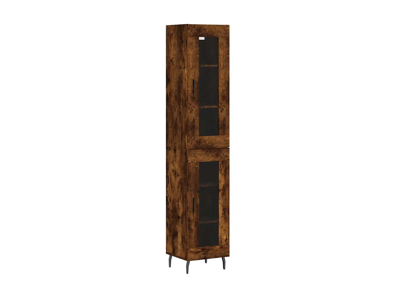 Buffet haut Chêne fumé 34,5x34x180 cm Bois d'ingénierie