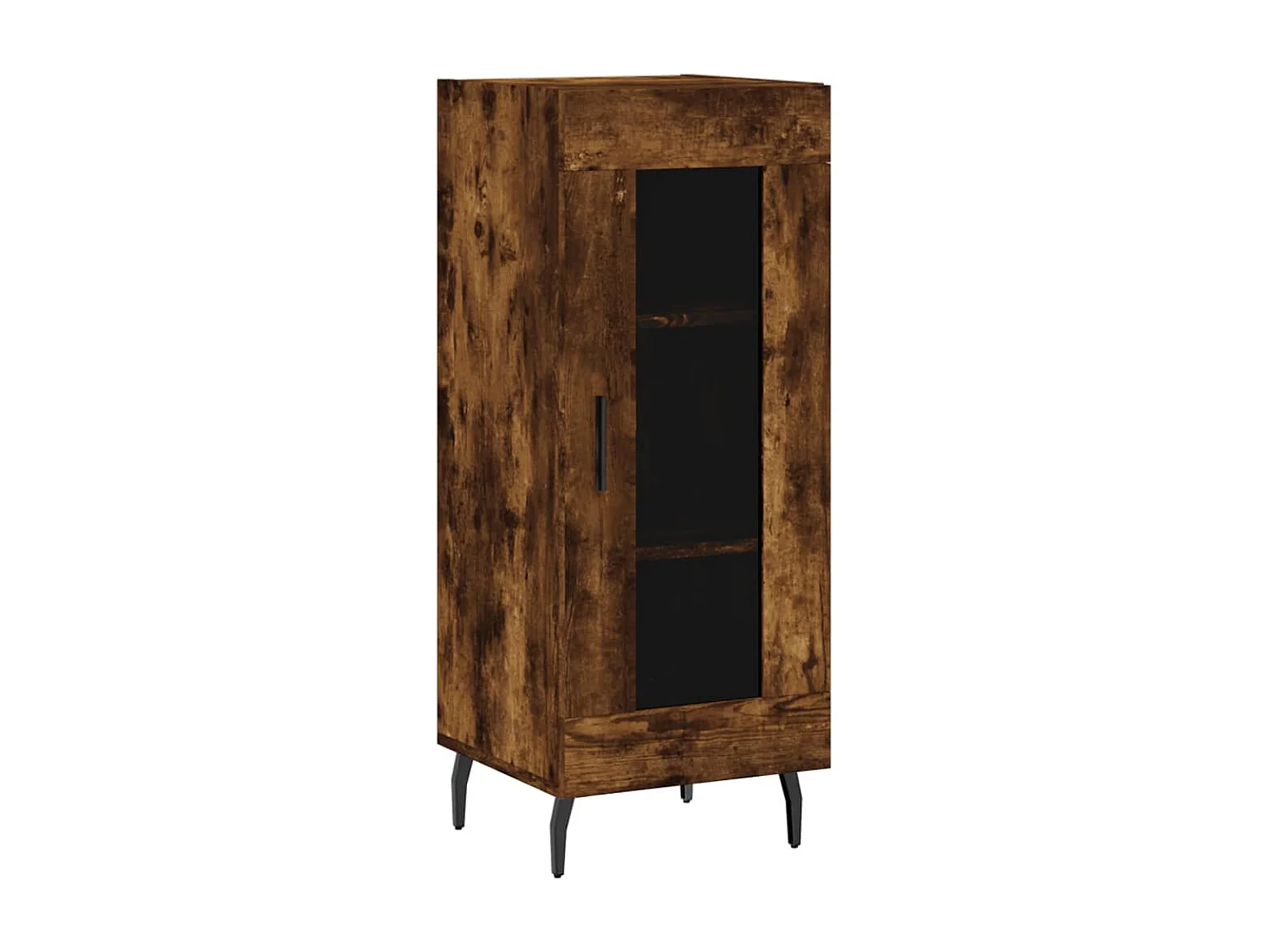 Buffet haut Chêne fumé 34,5x34x180 cm Bois d'ingénierie