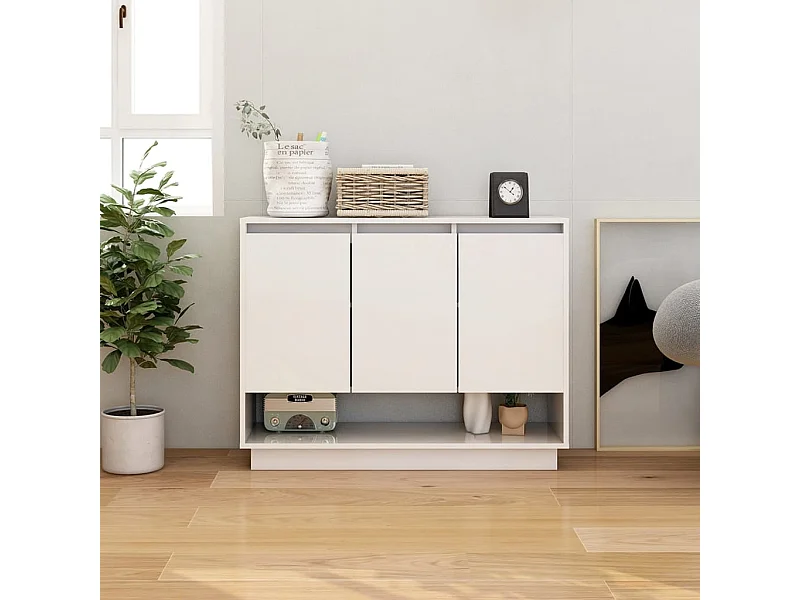 Buffet Blanc 97x31x75 cm Aggloméré