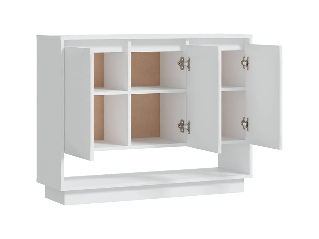 Aparador de madera contrachapada blanco 97x31x75 cm