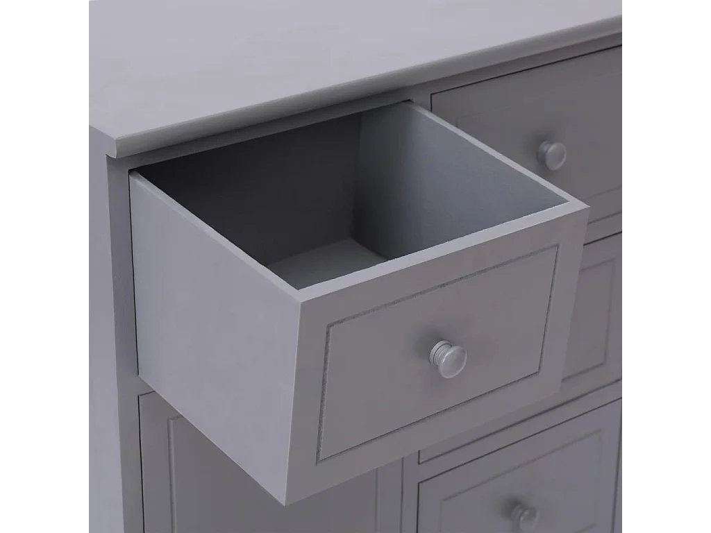Buffet avec 10 tiroirs Gris 113 x 30 x 79 cm Bois