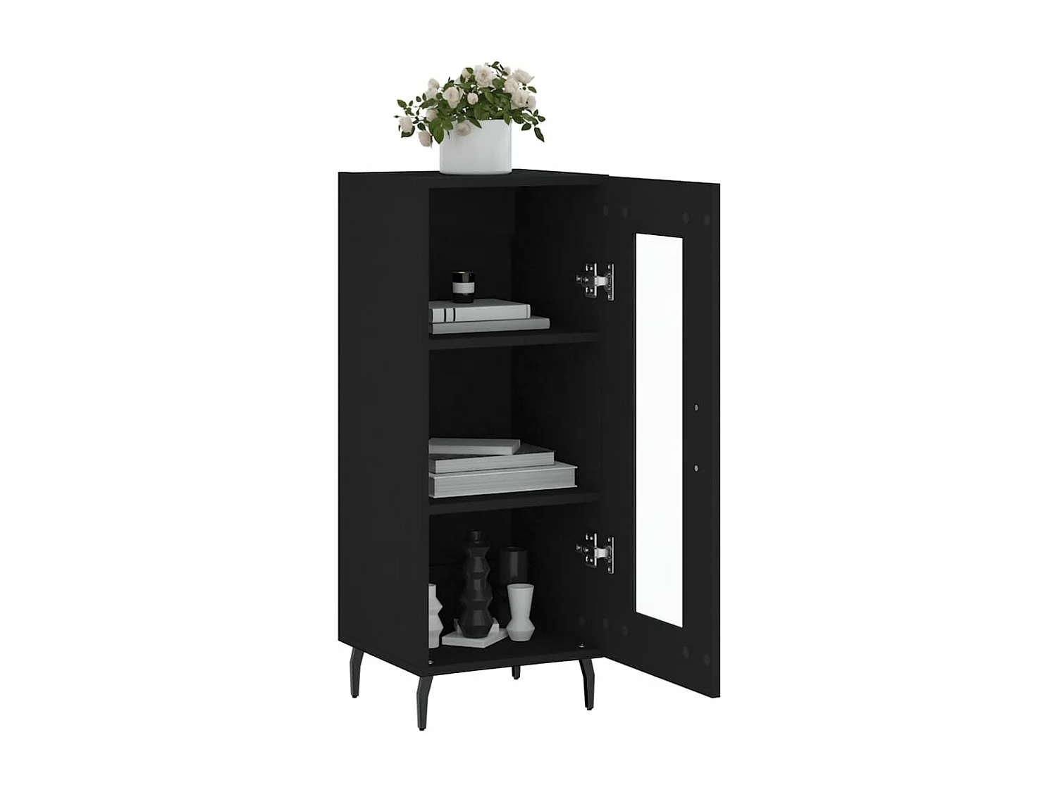 Buffet Noir 34,5x34x90 cm Bois d'ingénierie