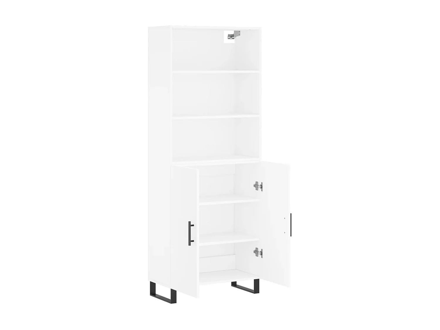 Aparador alto madera contrachapada blanco 69,5x34x180 cm