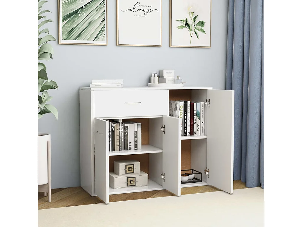 Aparador 88x30x70 cm contraplacado branco