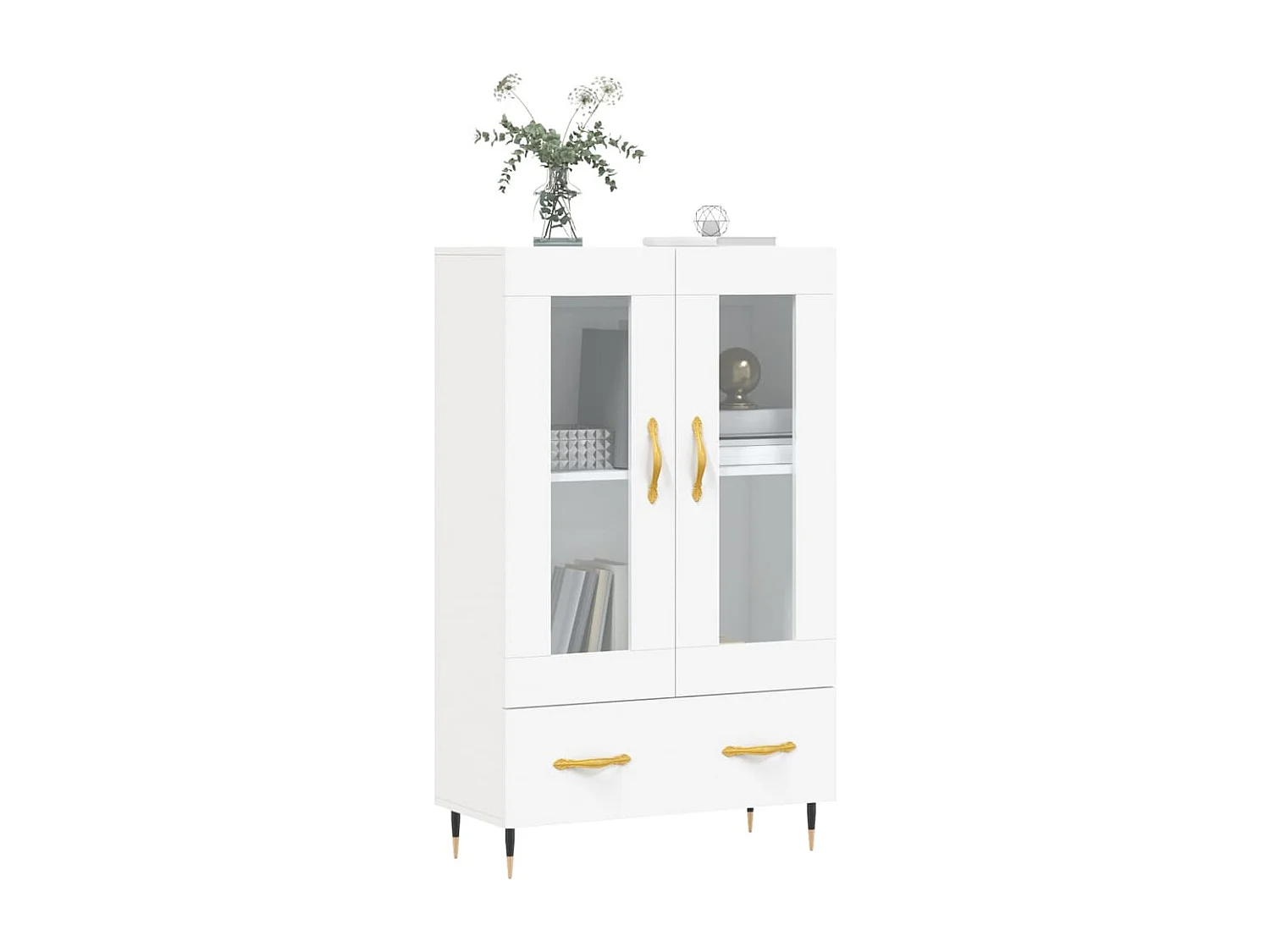 Buffet haut blanc 69,5x31x115 cm bois d'ingénierie