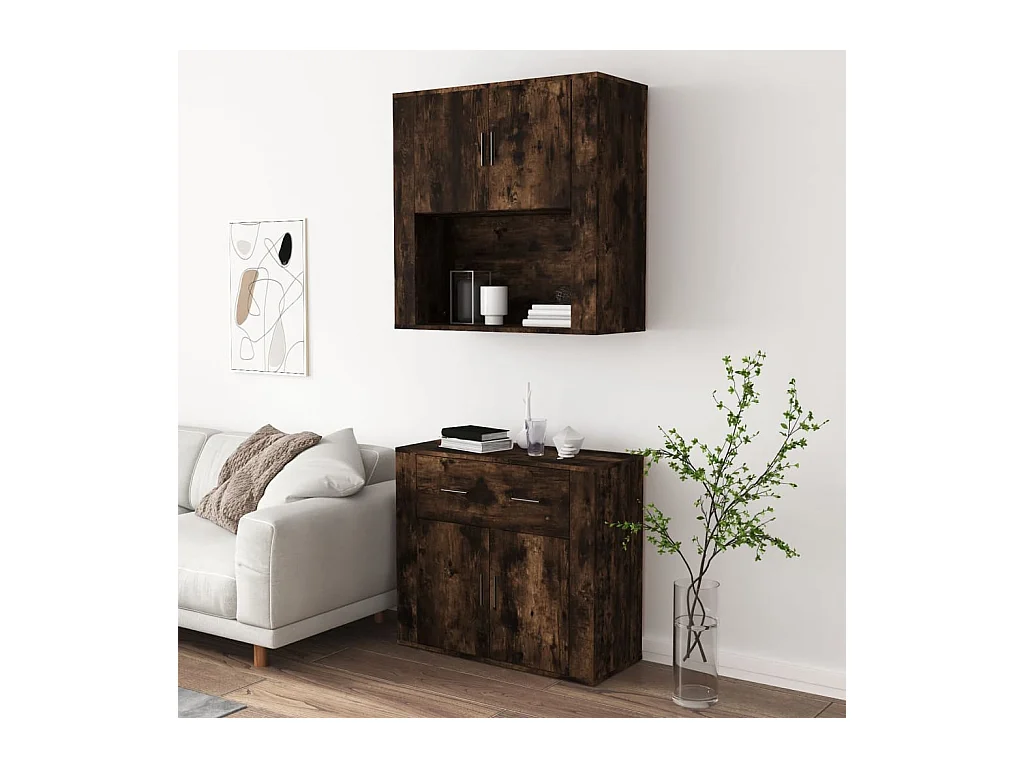 Buffet haut Chêne fumé Bois d'ingénierie