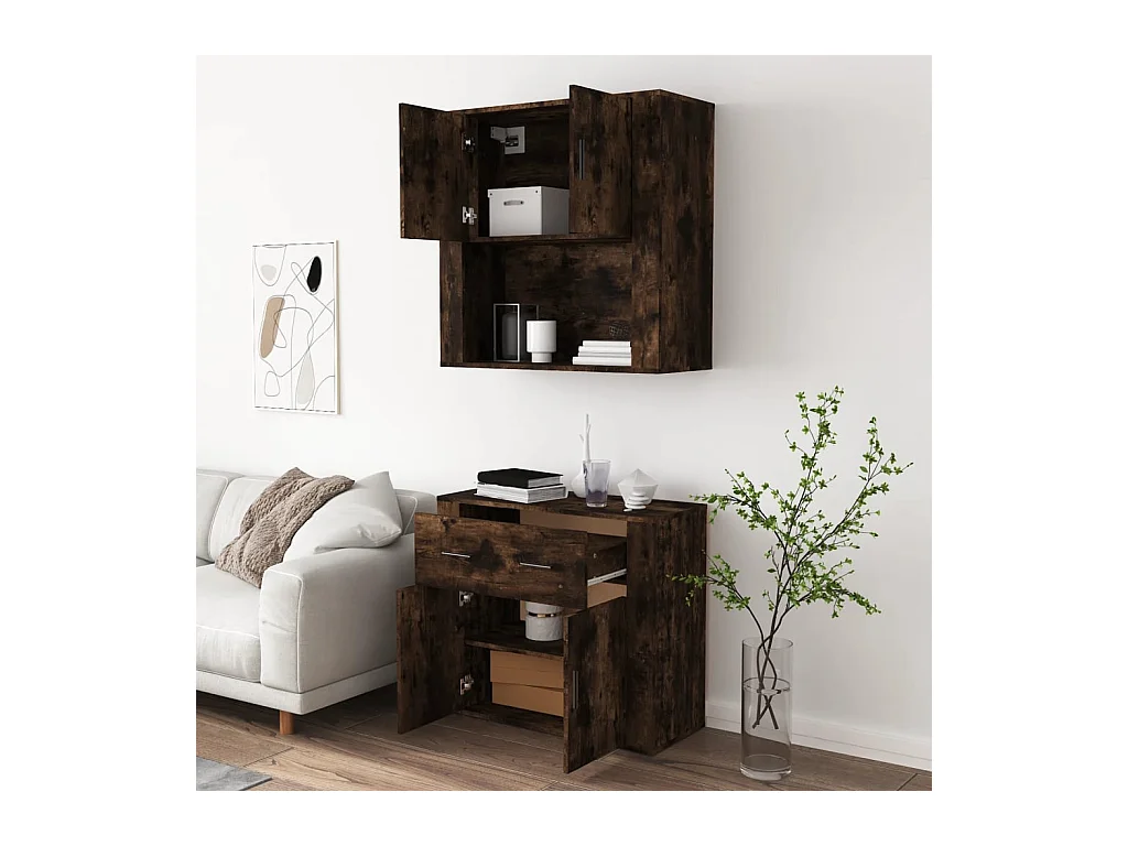 Buffet haut Chêne fumé Bois d'ingénierie