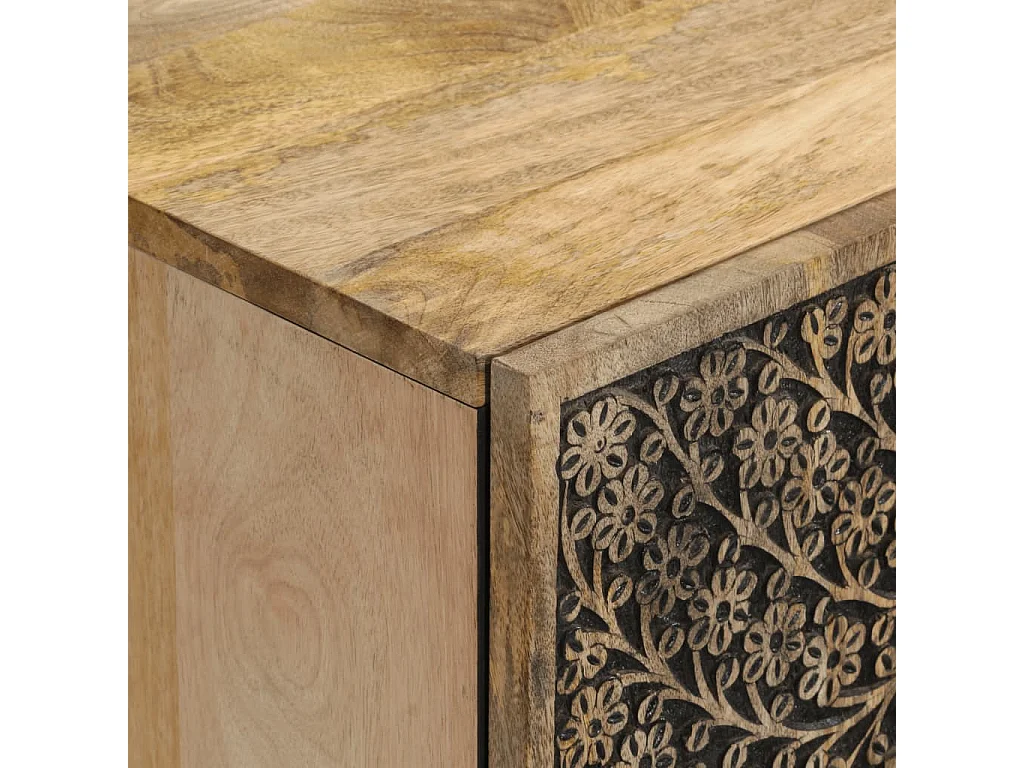 Armario auxiliar madera maciza de mango 60x33x75 cm