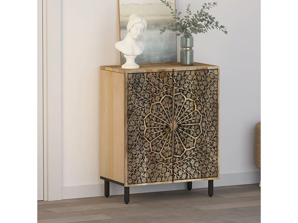 Armoire latérale 60x33x75 cm bois massif de manguier