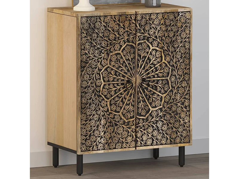 Armoire latérale 60x33x75 cm bois massif de manguier