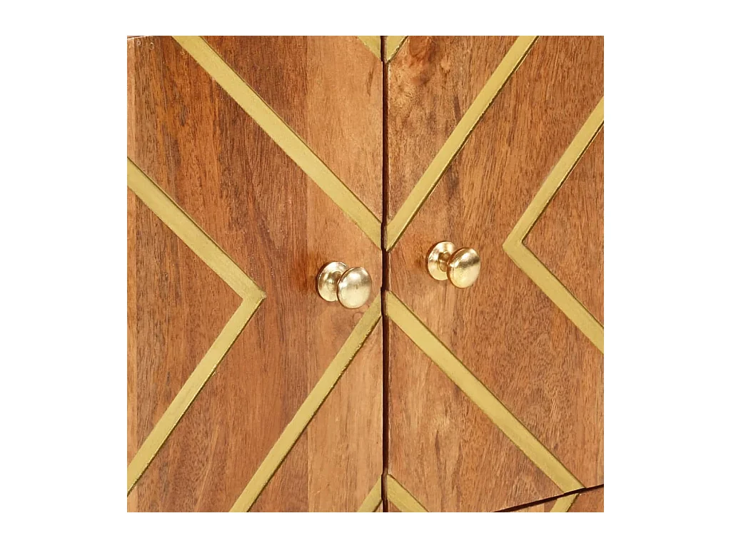 Armoire latérale marron et noir 60x33,5x75 cm bois de manguier