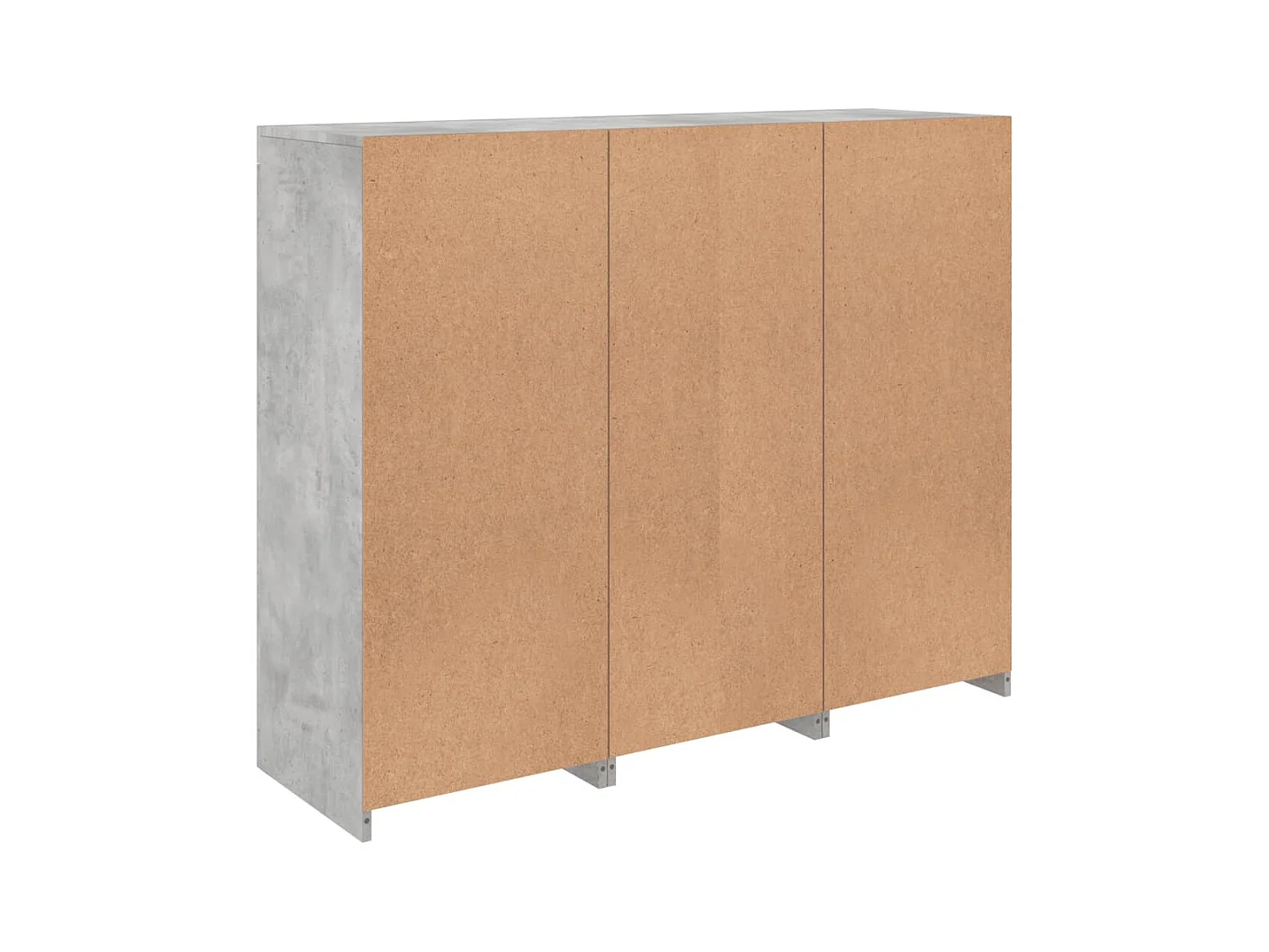 Buffets avec lumières LED 3 pièces gris béton bois d'ingénierie