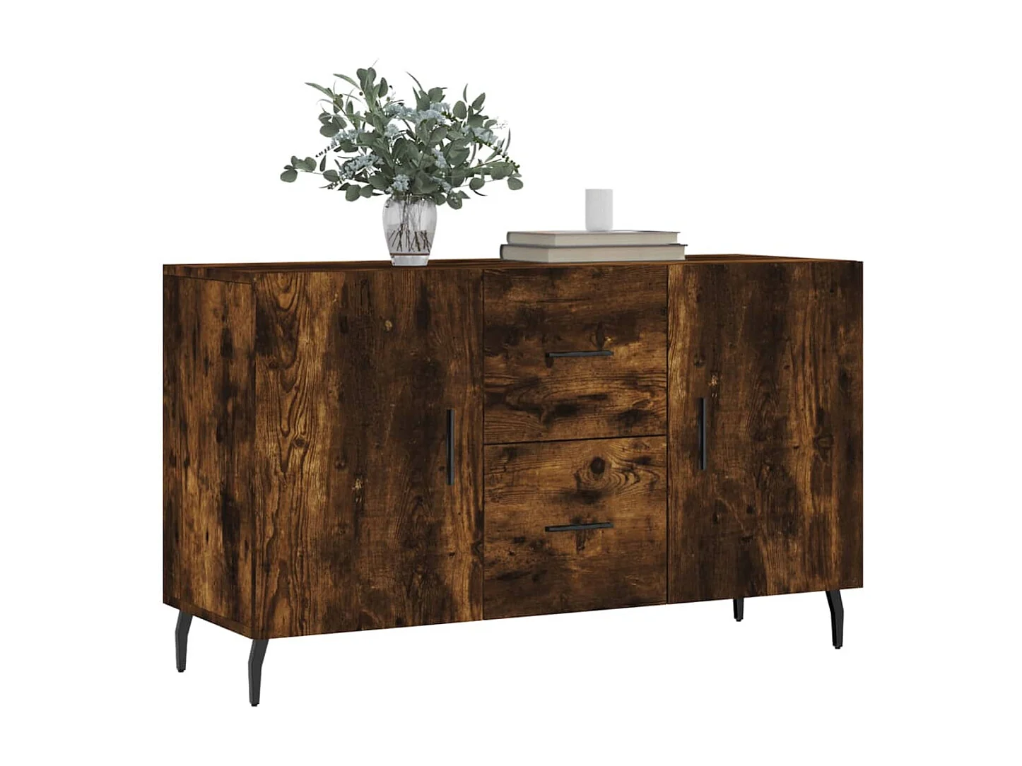 Buffet chêne fumé 100x36x60 cm bois d'ingénierie