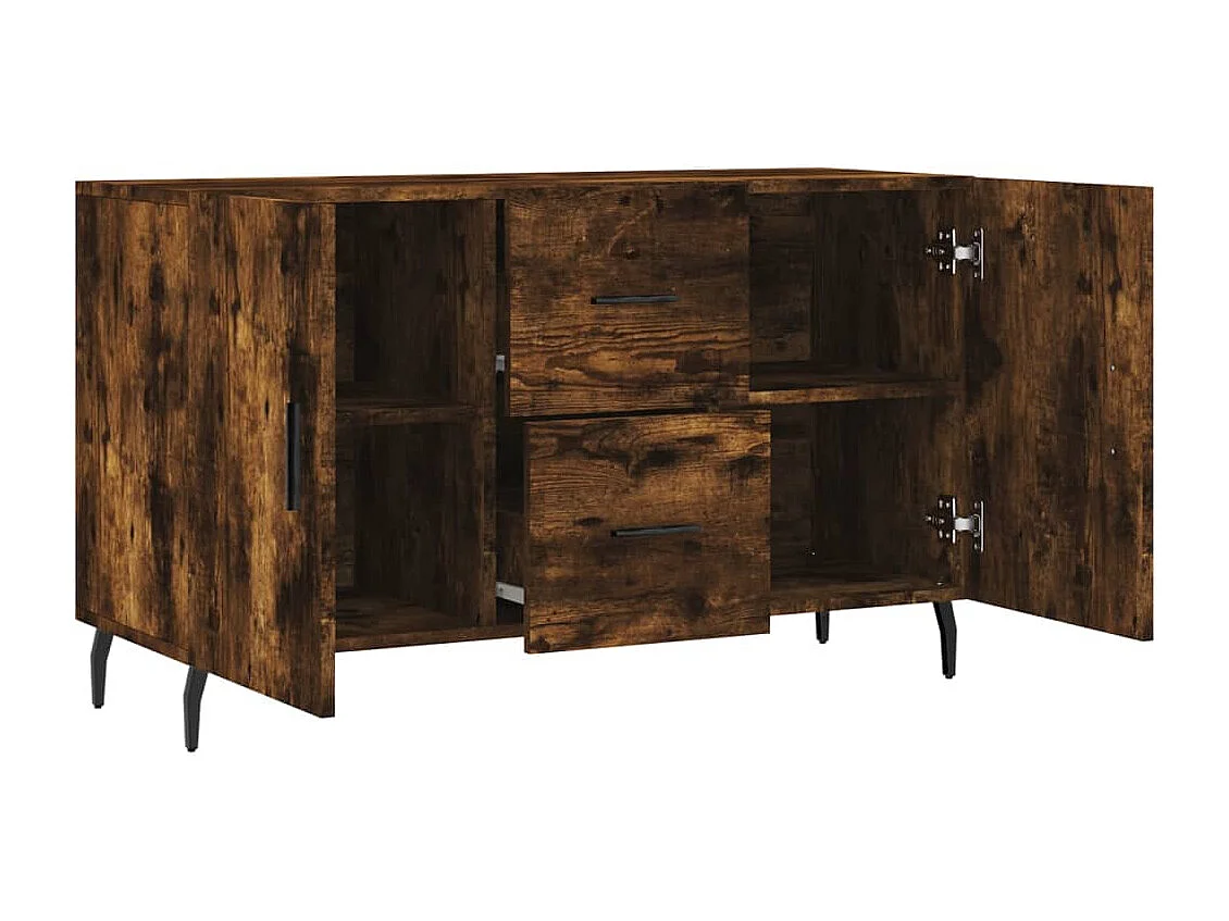 Buffet chêne fumé 100x36x60 cm bois d'ingénierie