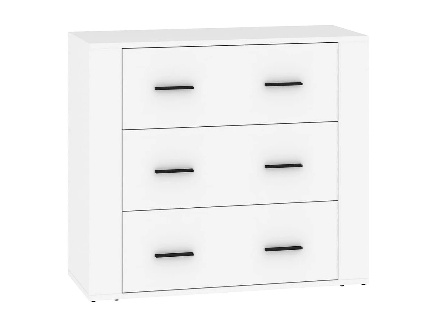 Dressoirs 3 st bewerkt hout wit