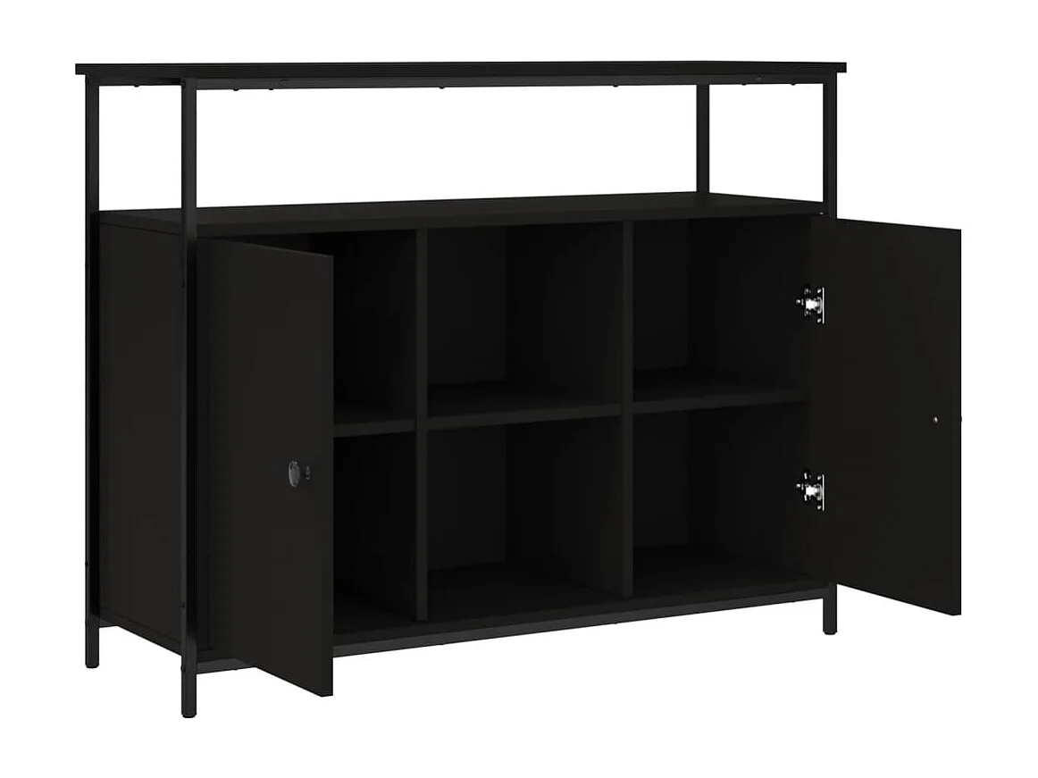 Buffet noir 100x35x80 cm bois d'ingénierie