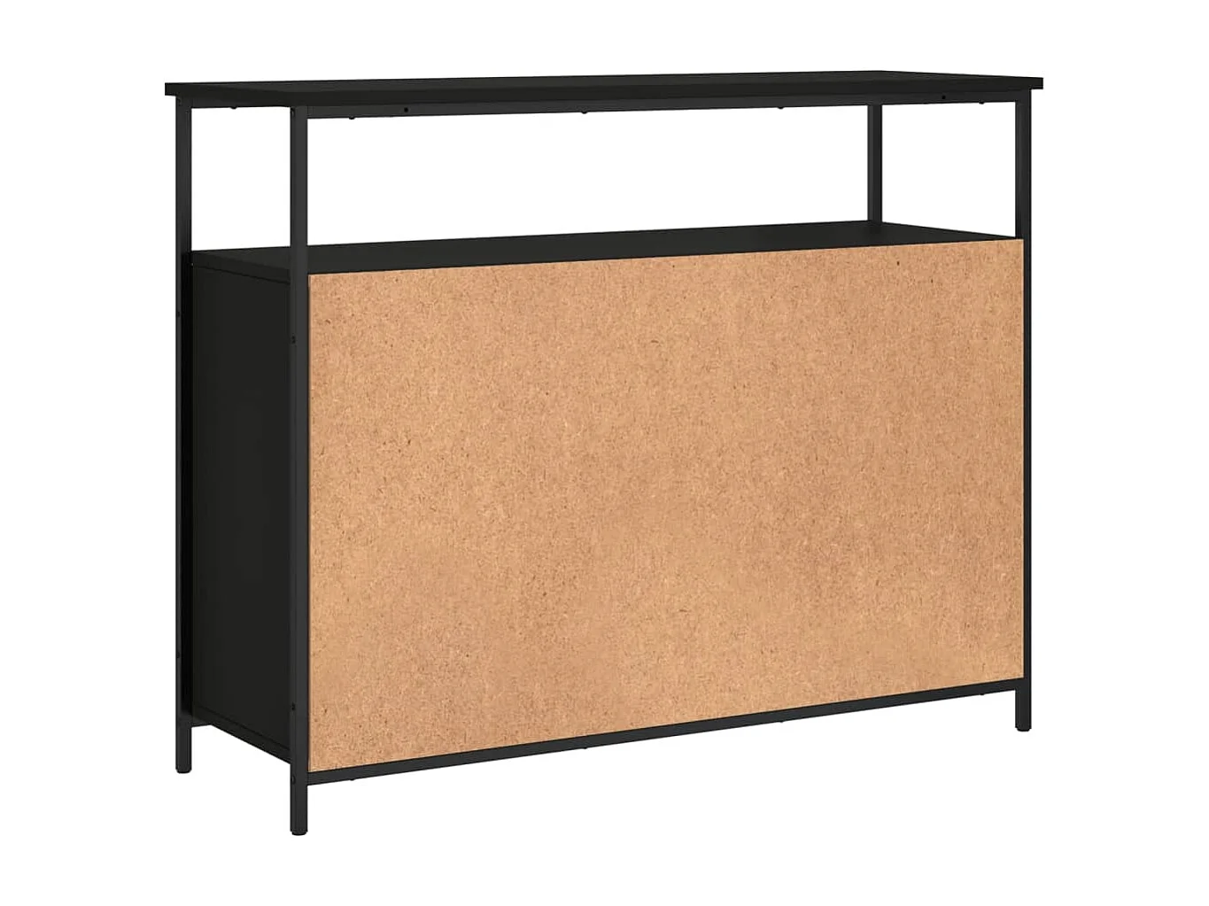 Buffet noir 100x35x80 cm bois d'ingénierie