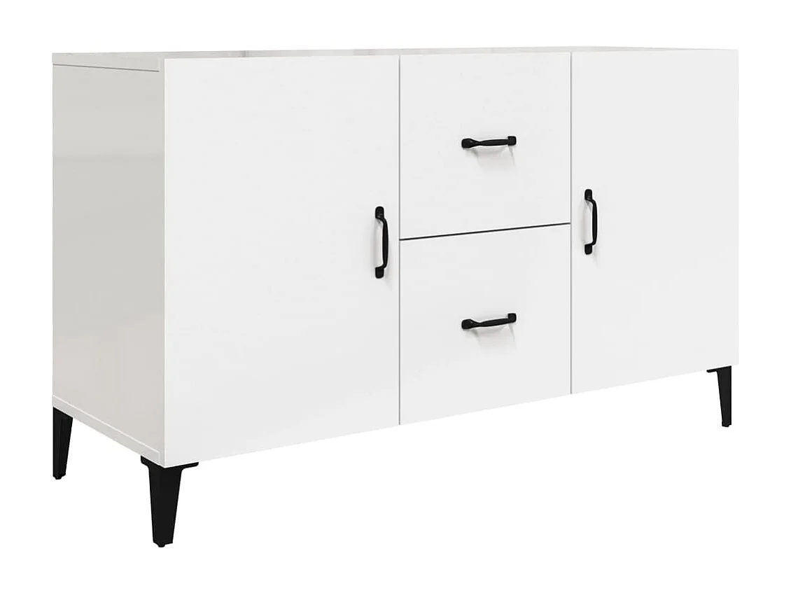 Buffet blanc brillant 100x36x60 cm bois d'ingénierie