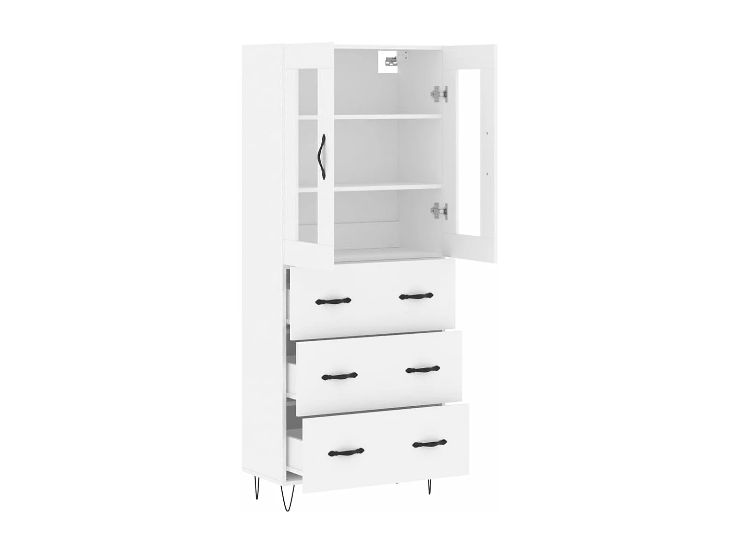 Buffet haut Blanc 69,5x34x180 cm Bois d'ingénierie