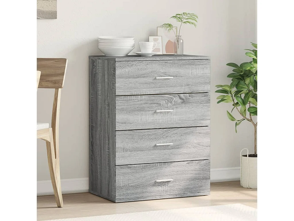 Aparador de madera de ingeniería gris Sonoma 60x39x80 cm