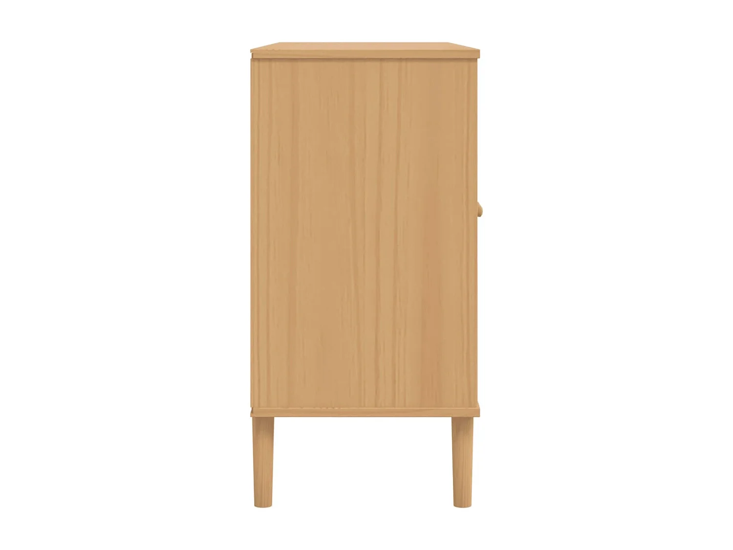 Buffet SENJA aspect rotin marron 112x40x80cm bois massif de pin