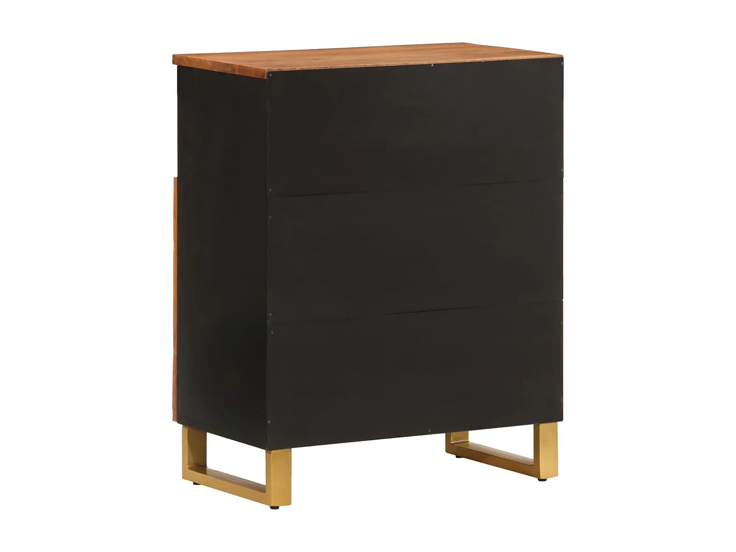 Armoire latérale marron et noir 60x33,5x75 cm bois de manguier