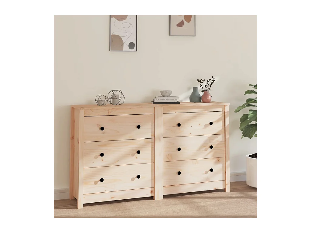 Buffet 140x35x80 cm Bois massif de pin