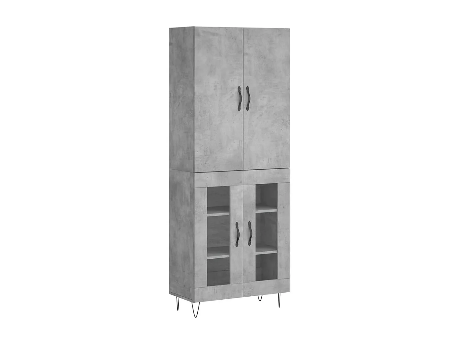 Buffet haut Gris béton 69,5x34x180 cm Bois d'ingénierie
