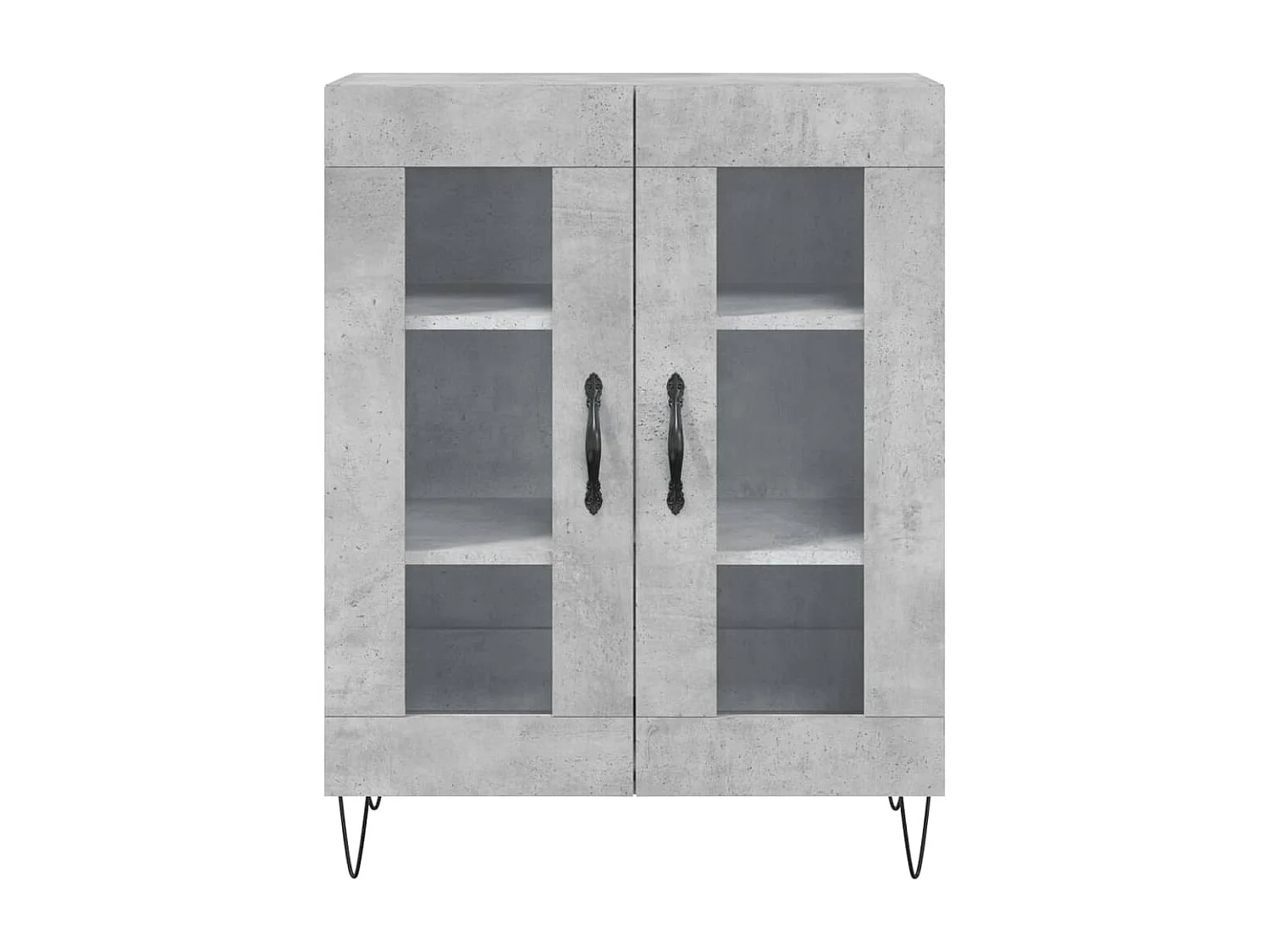 Buffet haut Gris béton 69,5x34x180 cm Bois d'ingénierie
