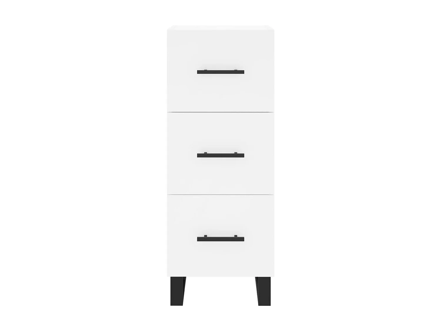 Aparador alto madera contrachapada blanco 34,5x34x180 cm