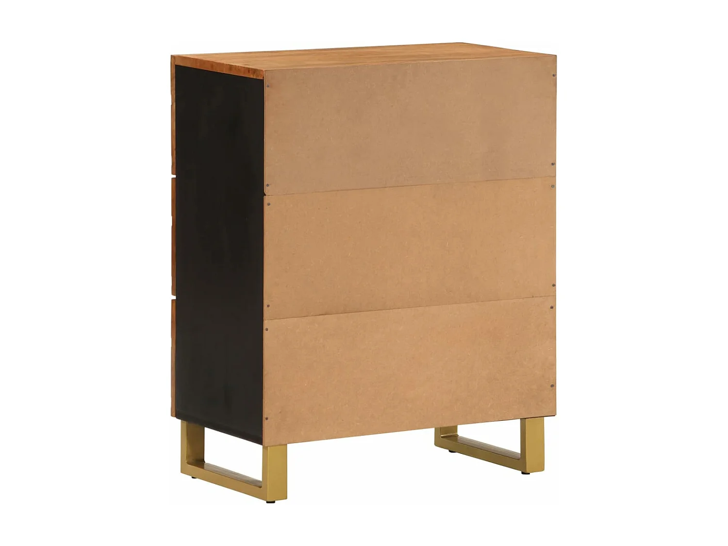 Armoire latérale marron et noir 60x33,5x75 cm bois de manguier