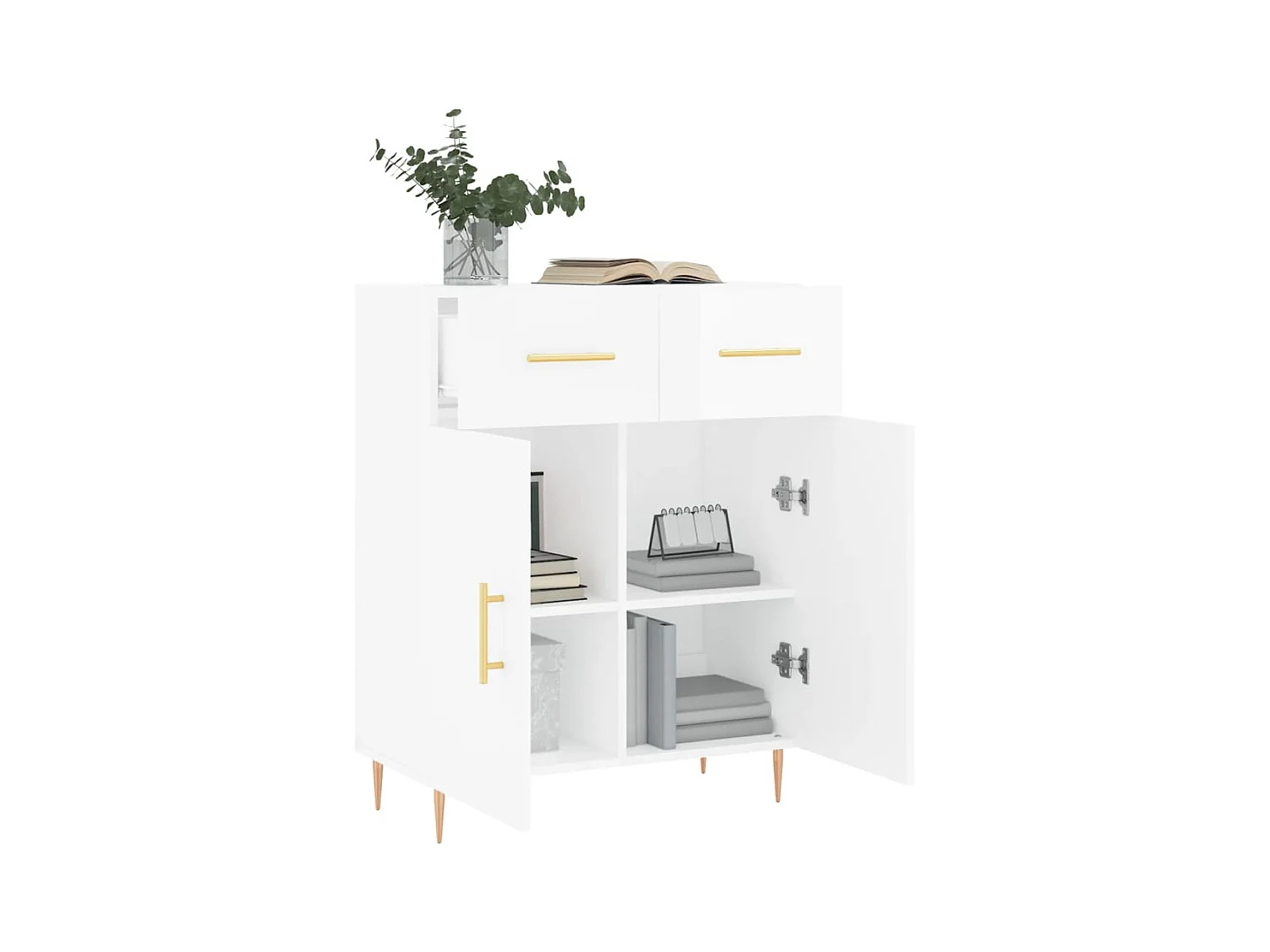 Aparador 69,5x34x90 cm madeira processada branco brilhante