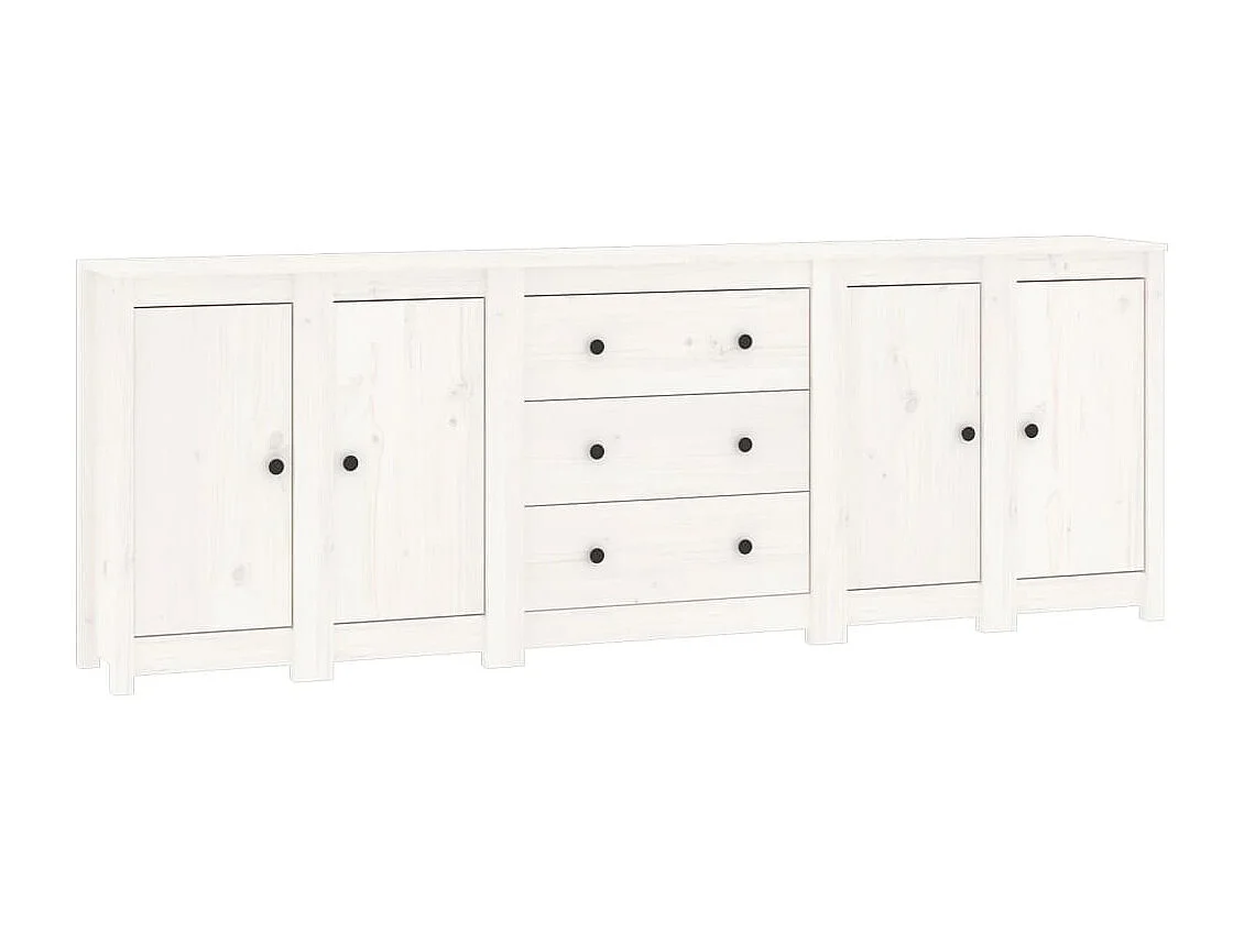 Dressoir 230x35x80 cm massief grenenhout wit