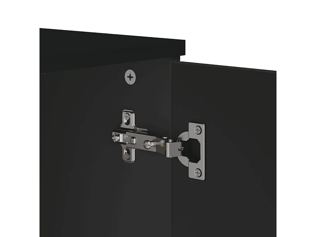 Buffet VIKEN noir 80x40x80 cm bois massif de pin