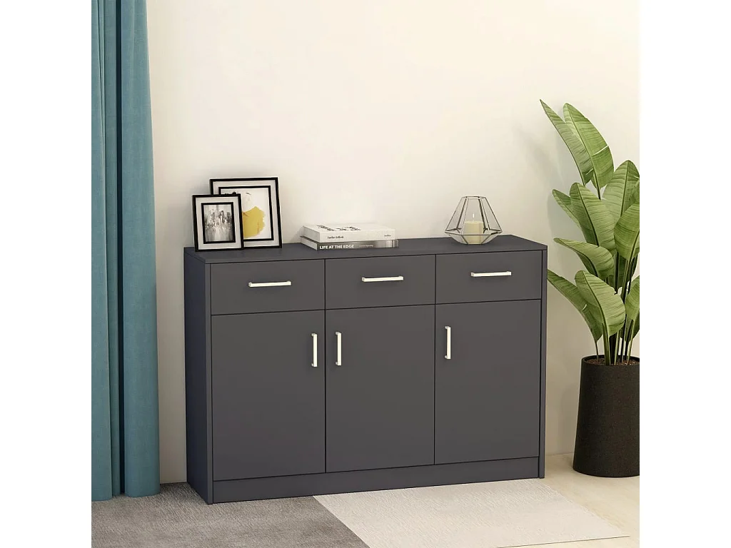 Buffet Gris 110x30x75 cm Aggloméré