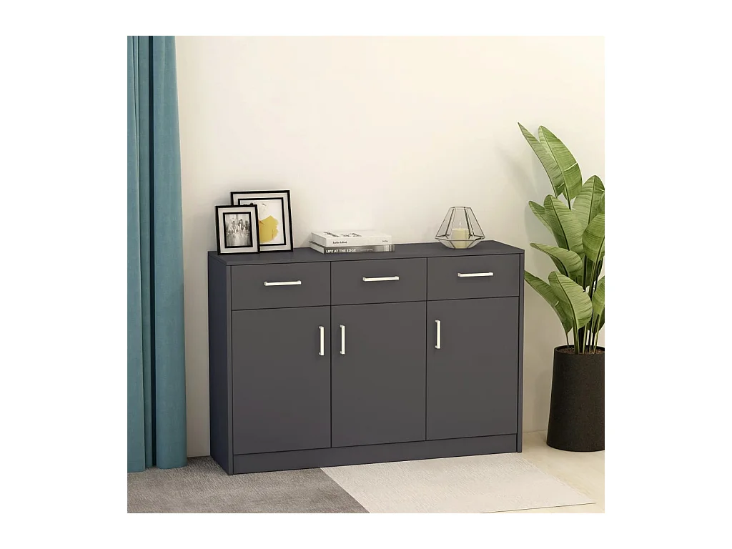 Buffet Gris 110x30x75 cm Aggloméré