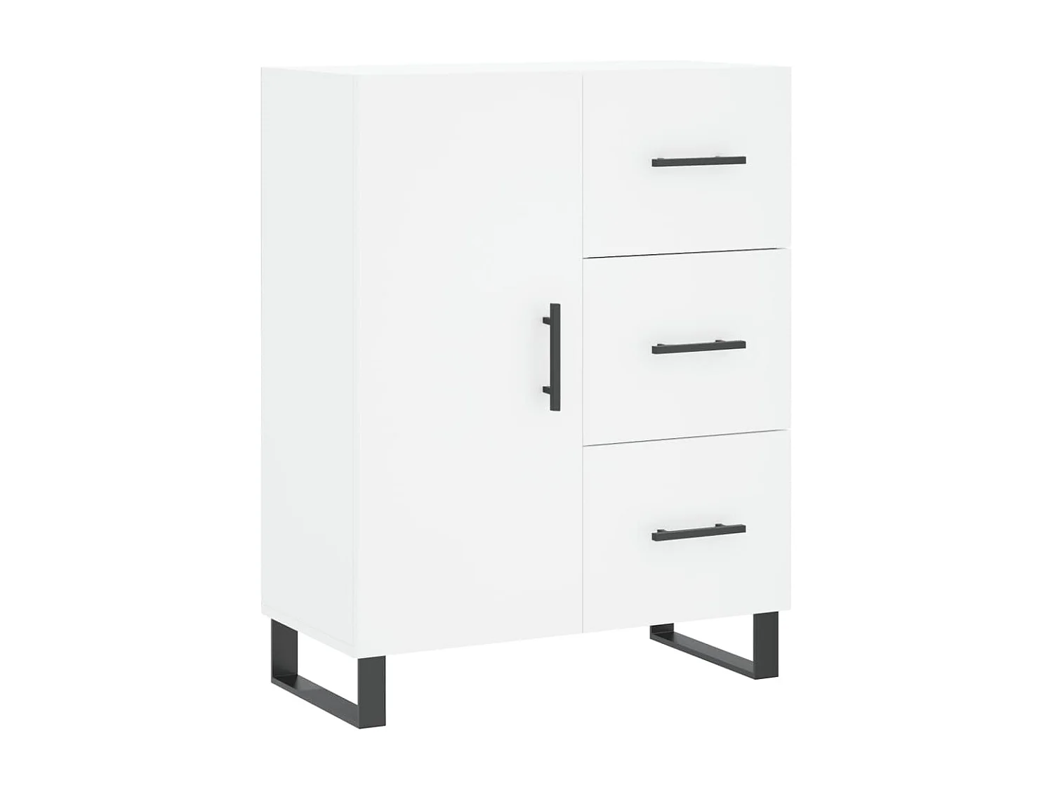 Aparador alto madera contrachapada blanco 69,5x34x180 cm