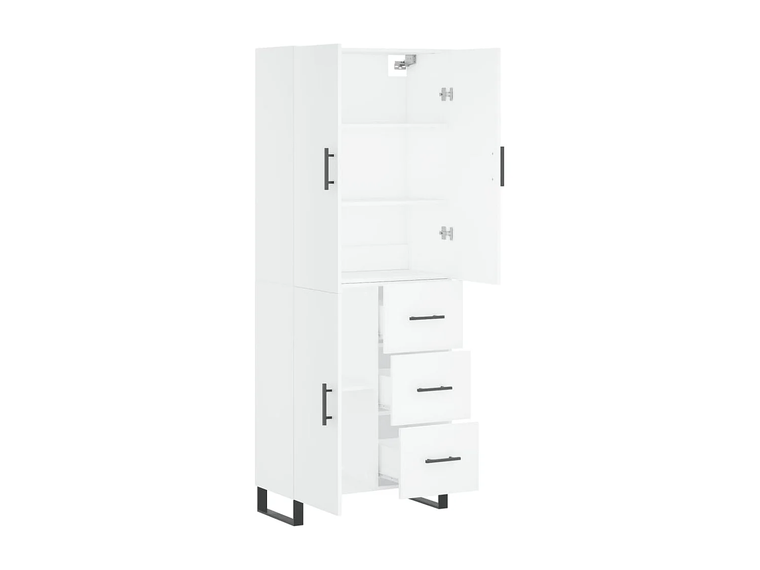 Buffet haut Blanc 69,5x34x180 cm Bois d'ingénierie