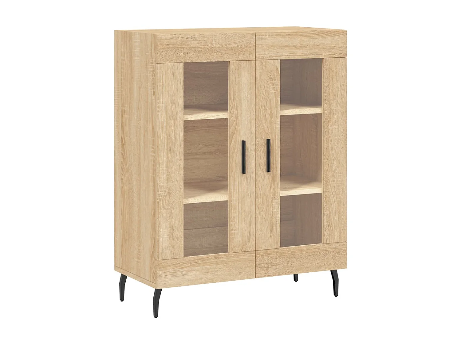 Aparador alto madera contrachapada color roble 69,5x34x180 cm