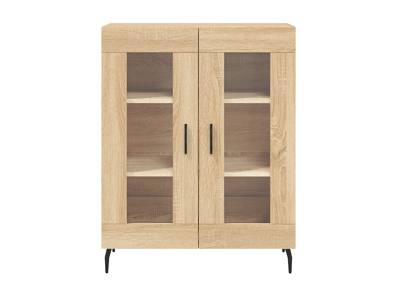 Aparador alto madera contrachapada color roble 69,5x34x180 cm