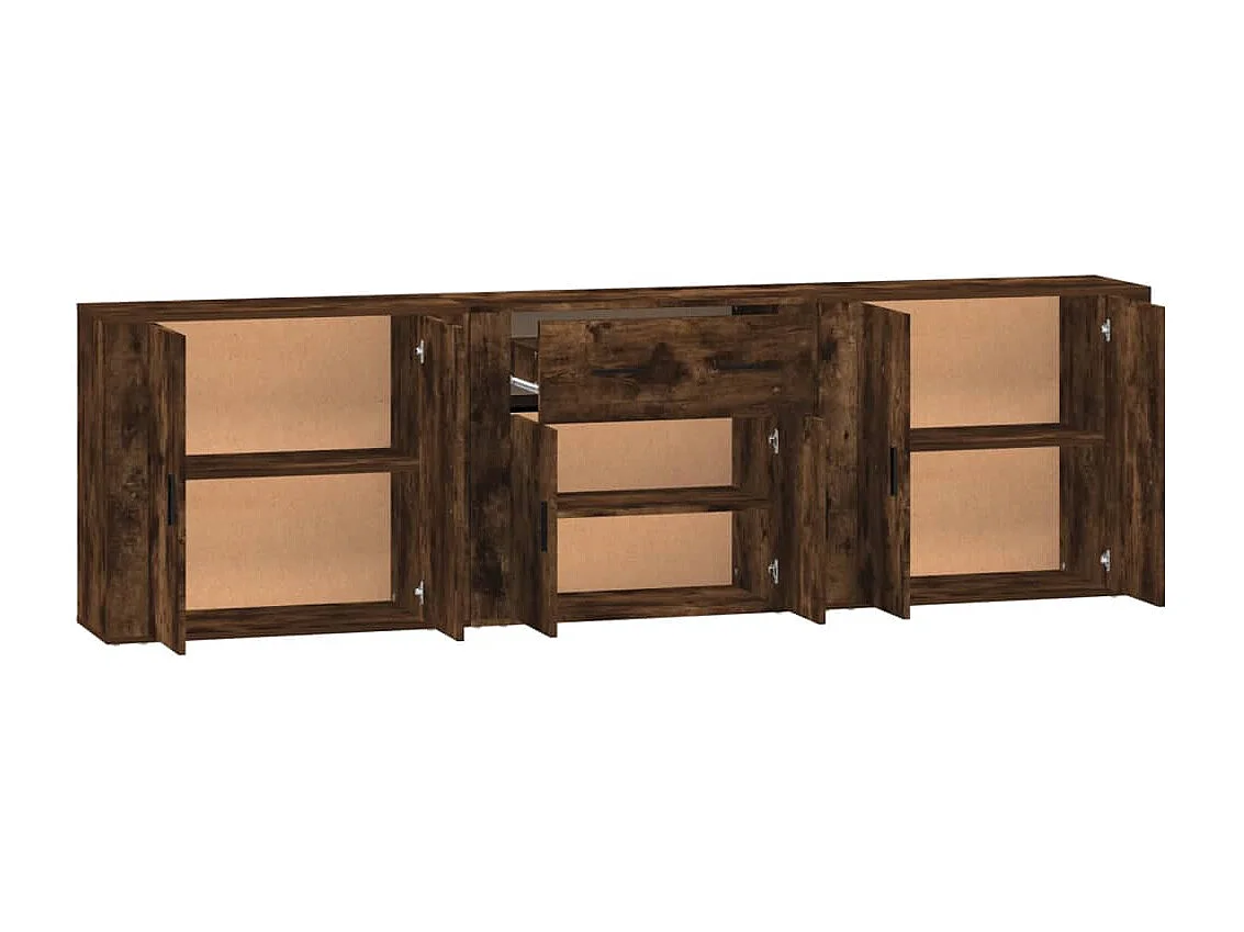 Buffets 3 pièces Chêne fumé Bois d'ingénierie