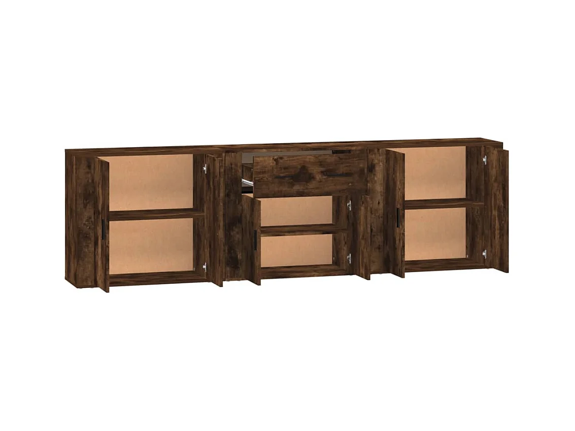 Buffets 3 pièces Chêne fumé Bois d'ingénierie