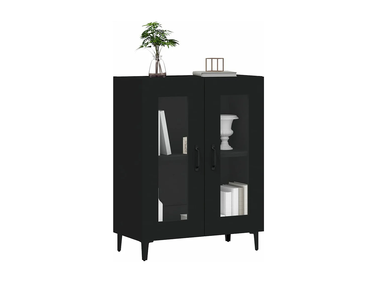 Buffet noir 69,5x34x90 cm bois d'ingénierie