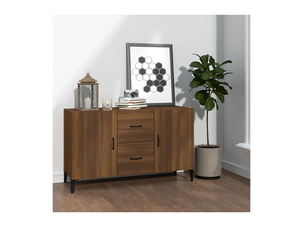 Buffet chêne marron 100x36x60 cm bois d'ingénierie