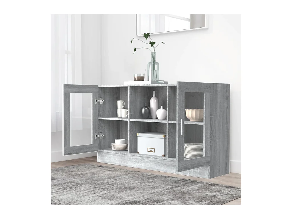 Armoire à vitrine Sonoma gris 120x30,5x70 cm Bois d'ingénierie