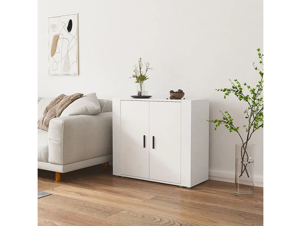 Dressoir 80x33x70 cm bewerkt hout wit