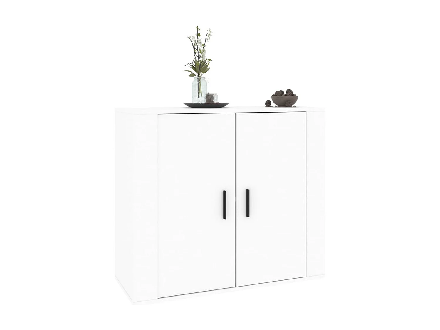 Dressoir 80x33x70 cm bewerkt hout wit