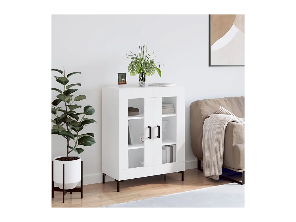 Buffet blanc 69,5x34x90 cm bois d'ingénierie